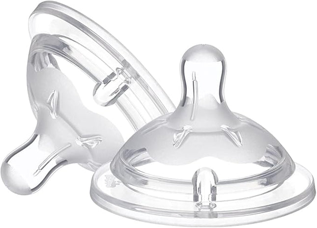 Chicco Natural Feeling Teat 4m+ Adjustable Flow 2 pcs | حلمة رضاعة شيكو ناتشورال فيلينج بتدفق قابل للتعديل عمر 4 أشهر فما فوق،طعتان