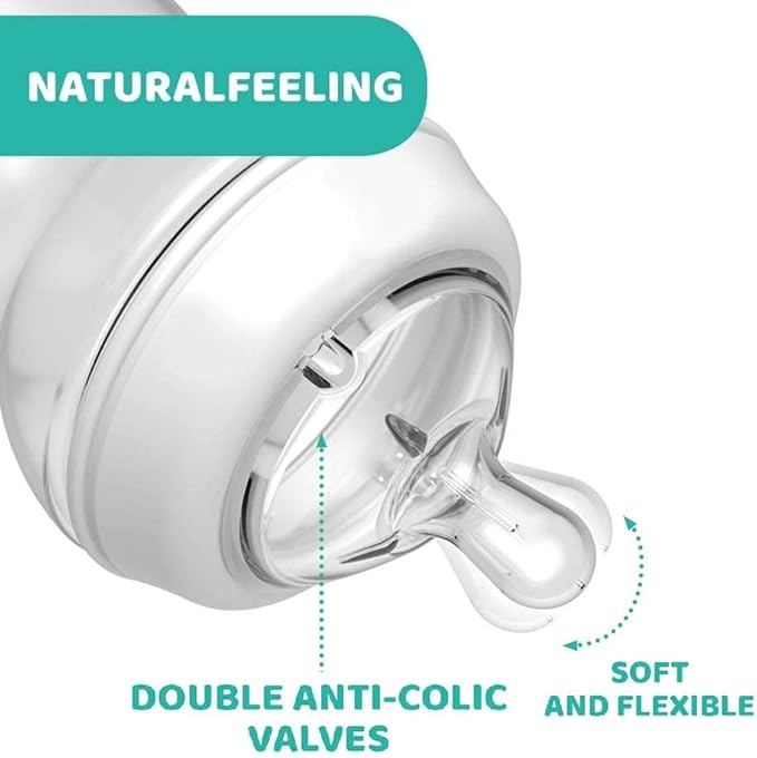Chicco Natural Feeling Teat 4m+ Adjustable Flow 2 pcs | حلمة رضاعة شيكو ناتشورال فيلينج بتدفق قابل للتعديل عمر 4 أشهر فما فوق،طعتان
