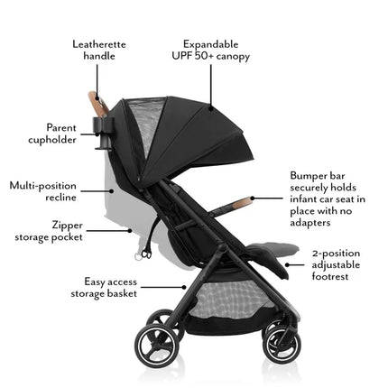 Evenflo Otto+ Travel System with LiteMax Infant Car Seat, Chia Black