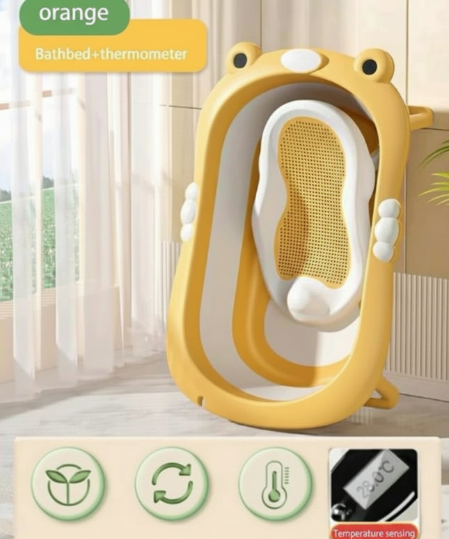 Silicone bathtub + shower chair and thermometer | بانيو سيلكون + كرسى استحمام وترمومتر