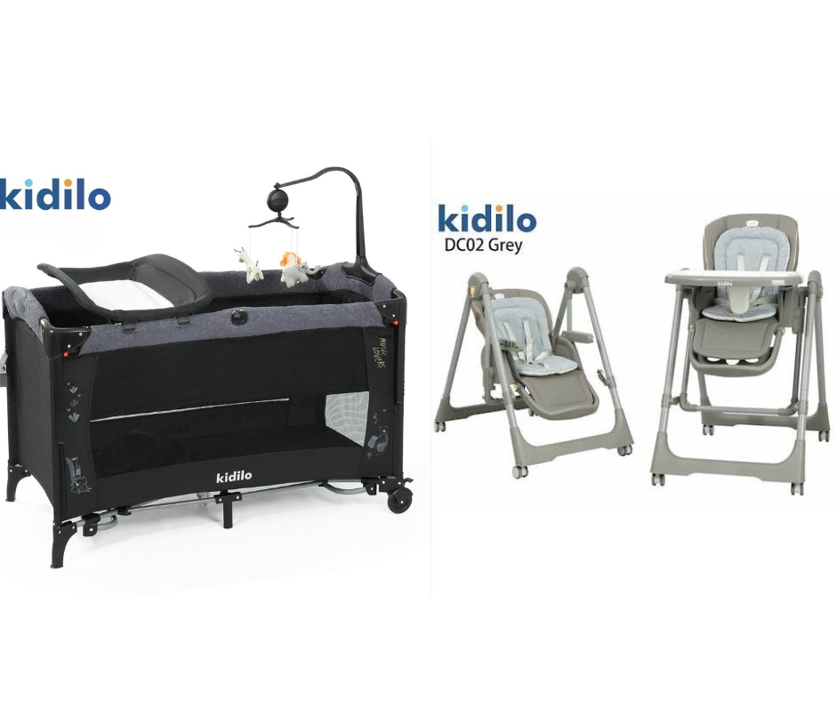 Kidilo Baby Bed UP650X & Kidilo food chair DC02