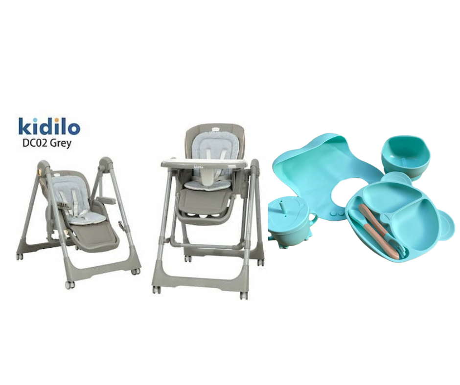 Kidilo food chair DC02 & طقم سيليكون