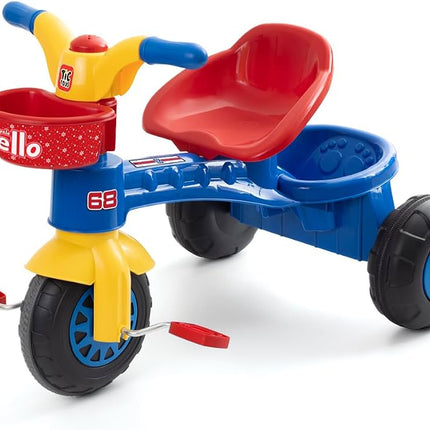 Kids Pedal Tricycle with Comfortable Seat & Front Basket blue | دراجة أطفال ثلاثية البدالات بمقعد مريح وسلة أمامية