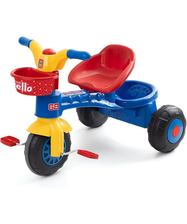 Kids Pedal Tricycle with Comfortable Seat & Front Basket blue | دراجة أطفال ثلاثية البدالات بمقعد مريح وسلة أمامية