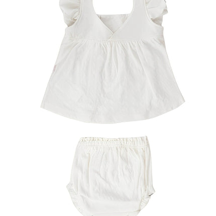 Junior Rouned Dress Set Baby Girl - offWhite
