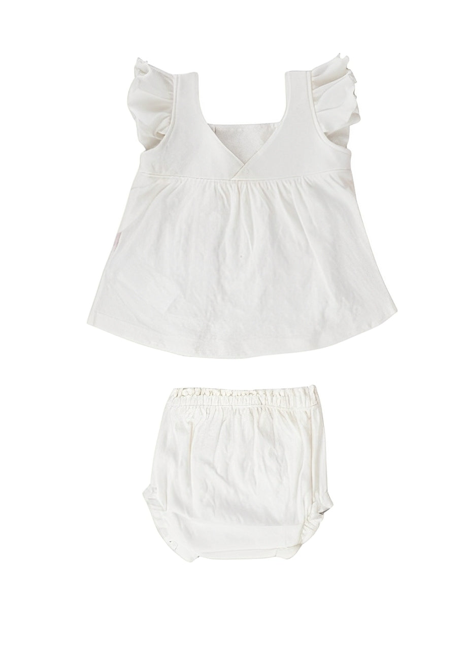 Junior Rouned Dress Set Baby Girl - offWhite