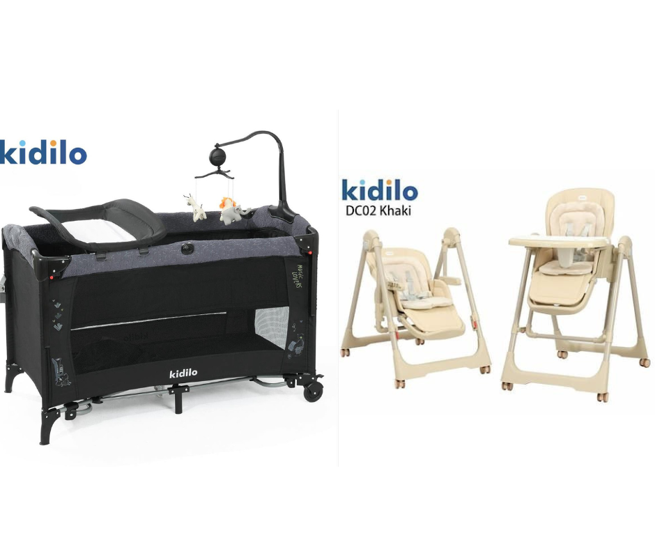 Kidilo Baby Bed UP650X & Kidilo food chair DC02