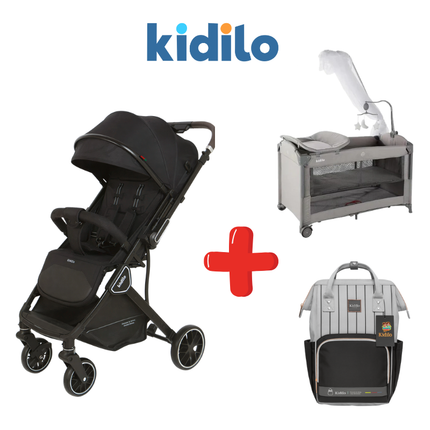 Kidilo Stroller K919 + Kidilo Bed T702L + Kidilo Diaper Bag