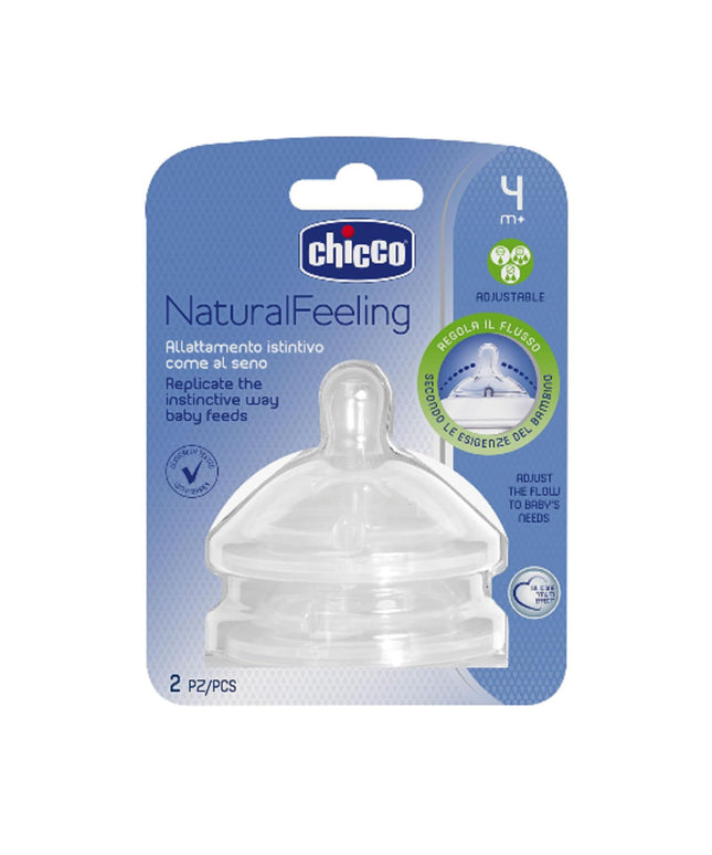 Chicco NATURAL FEELING Teat 4m+ Adjustable Flow 2 pcs