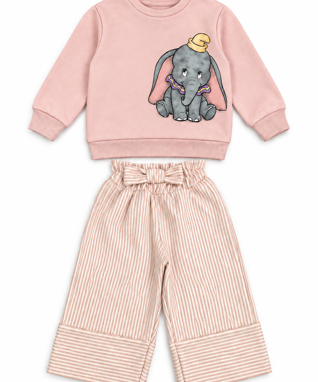 Dumbo Girls Sweatshirt & Wide-Leg Pants Set - 2