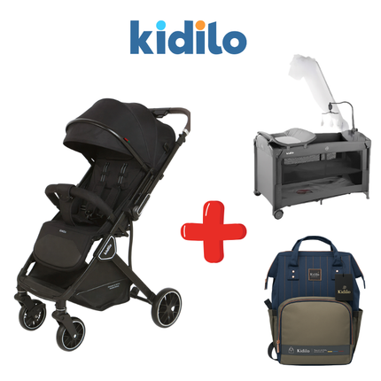 Kidilo Stroller K919 + Kidilo Bed T702L + Kidilo Diaper Bag