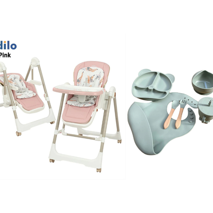 Kidilo Food Chair 11-3 + طقم سيليكون