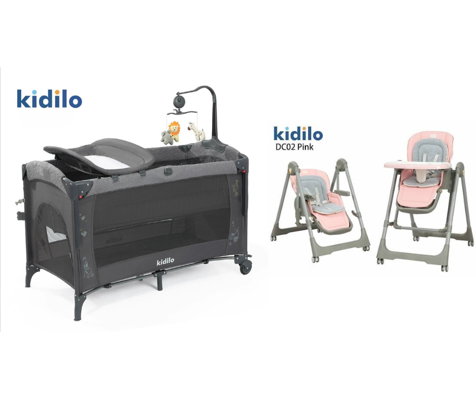 Kidilo Baby Bed UP650X & Kidilo food chair DC02