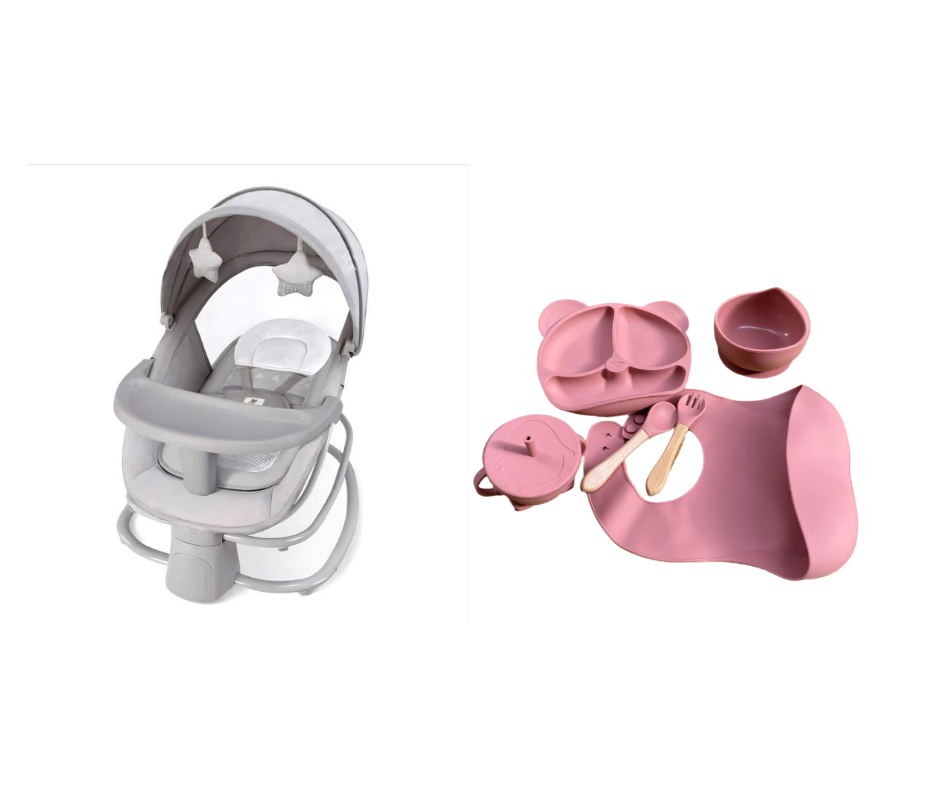 Mastela Baby Bouncer 4 in 1 & طقم سيليكون
