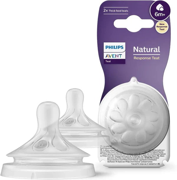 Philips  Avent Natural Response Nipple Flow 6 Thick Feed (6M+) - 2 Pack