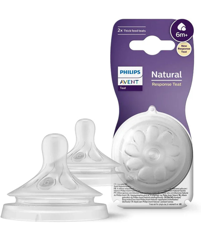 Philips  Avent Natural Response Nipple Flow 6 Thick Feed (6M+) - 2 Pack