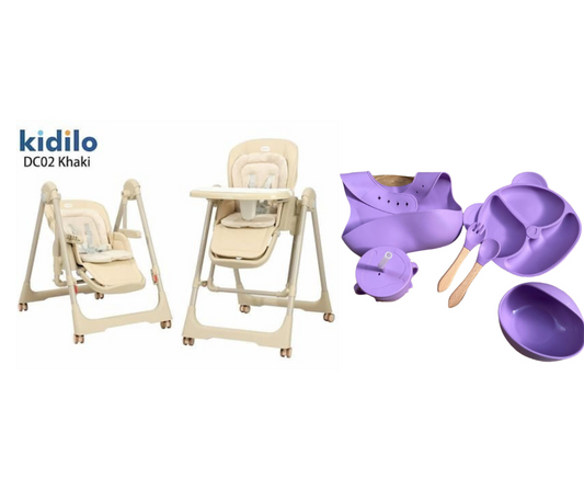 Kidilo food chair DC02 & طقم سيليكون