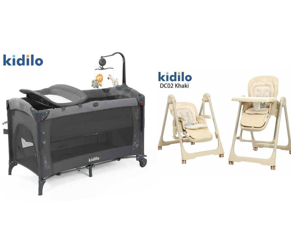 Kidilo Baby Bed UP650X & Kidilo food chair DC02