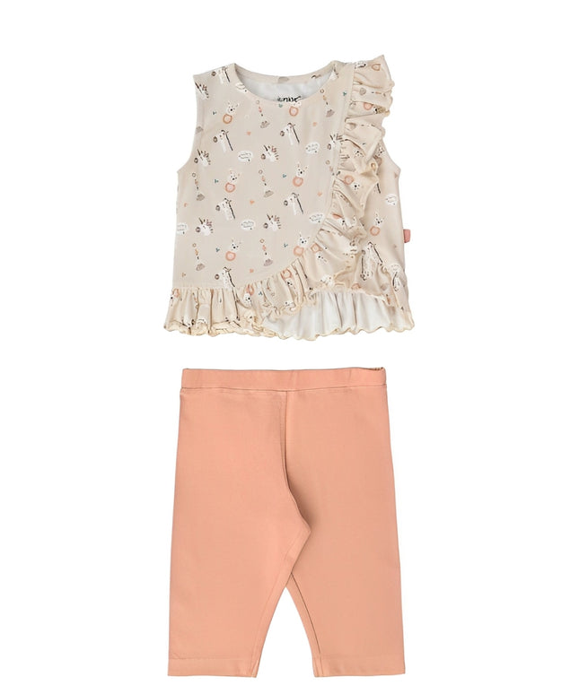 Junior Rouned Pijama Set Baby Girl - Orange