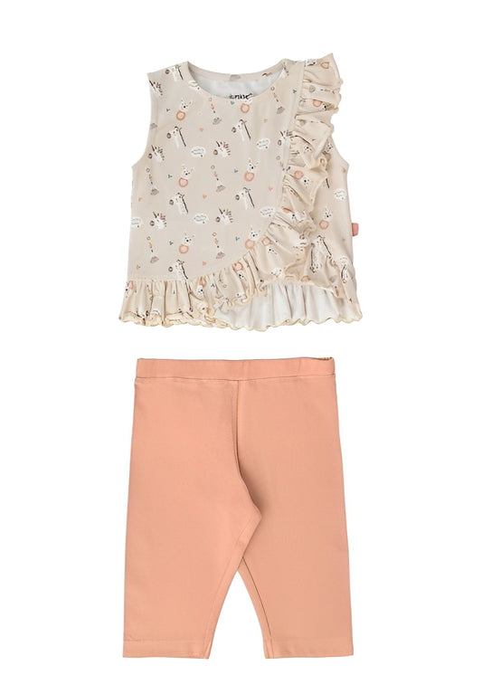 Junior Rouned Pijama Set Baby Girl - Orange