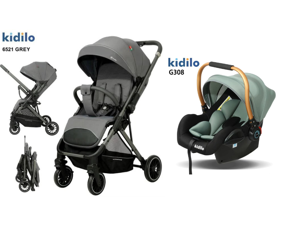 Kidilo Baby Stroller 6521 & Car Seat G308