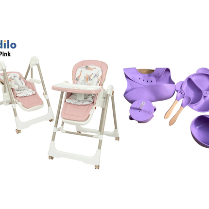 Kidilo Food Chair 11-3 + طقم سيليكون