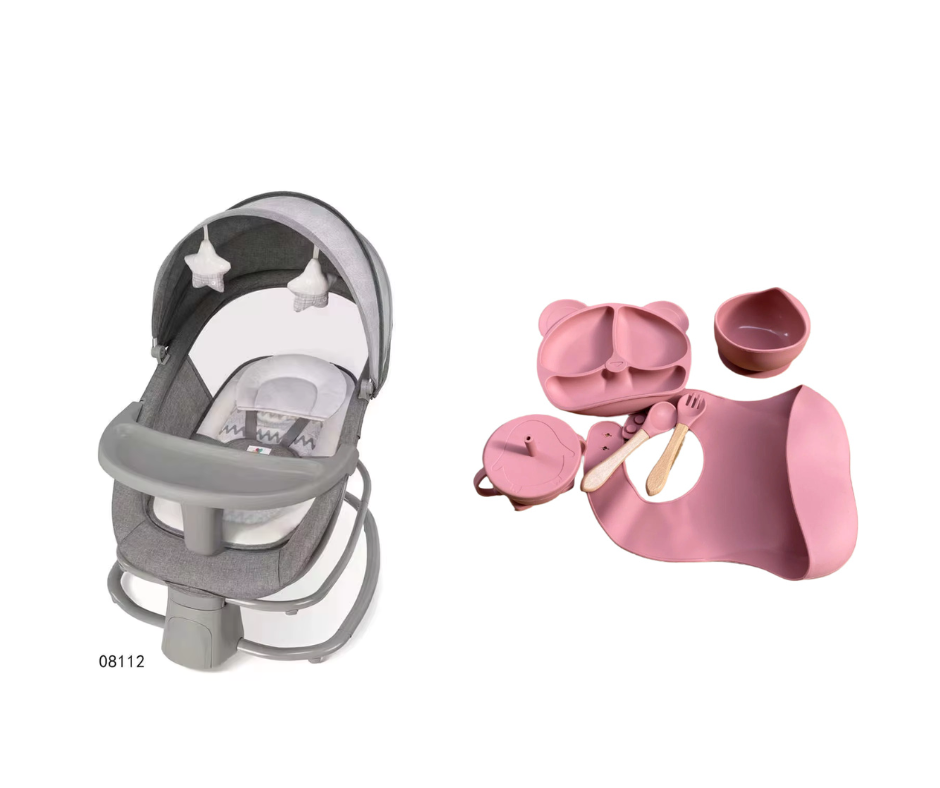 Mastela Baby Bouncer 4 in 1 & طقم سيليكون