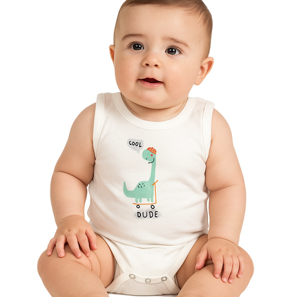 Junior Baby Bodysuit Sleeveless Baby Girl - Green,Animal Print