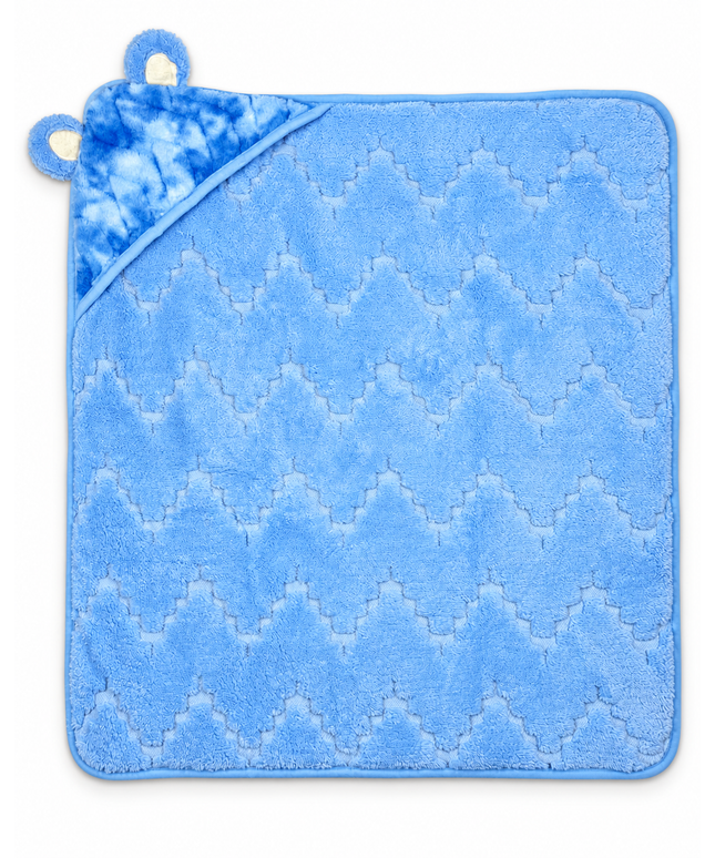 CloudCuddle Hooded Baby Blanket Blue