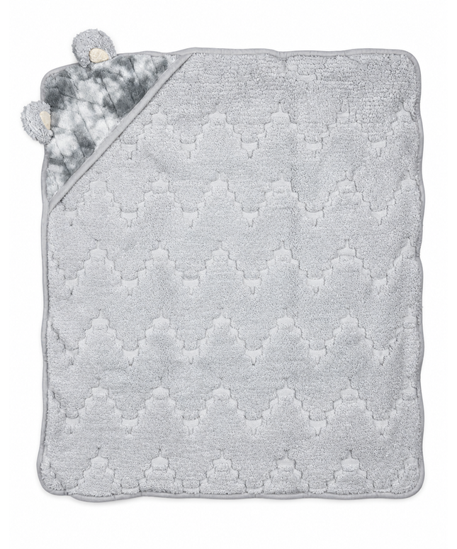 SnuggleCloud Plush Hooded Baby Blanket grey
