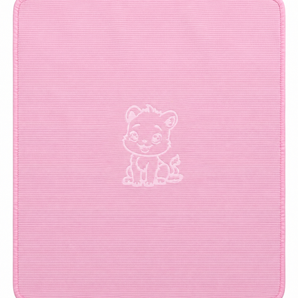 Pink Hooded Baby Blanket – كوفرتة أطفال بينك بغطاء رأس بتصميم الأسد