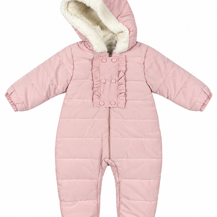 Fleece-Lined Hooded Baby Winter Jumpsuit – سالوبيت أطفال شتوي مبطن بفرو وغطاء رأس