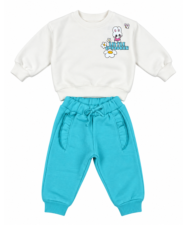 Fleece-Lined Little Explorer Baby Sweatshirt & Jogger Set