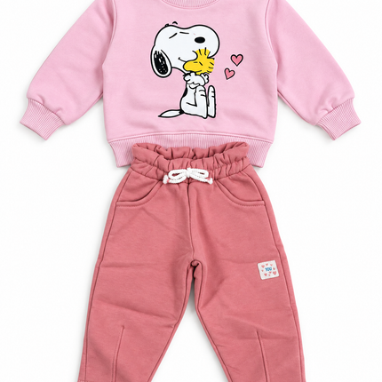Snoopy Baby Sweatshirt & Pants Set – طقم أطفال سويت شيرت وبنطلون بطبعة سنوبي