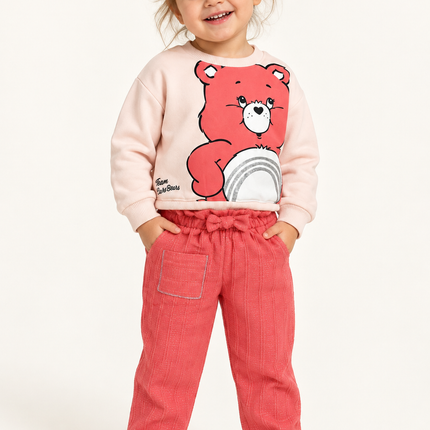 Care Bears Baby Sweatshirt & Wide-Leg Pants Set – طقم أطفال سويت شيرت وبنطلون واسع بتصميم Care Bears