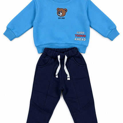 Bear Your Vibe Baby Sweatshirt & Pants Set – طقم أطفال سويت شيرت وبنطلون بتصميم الدب