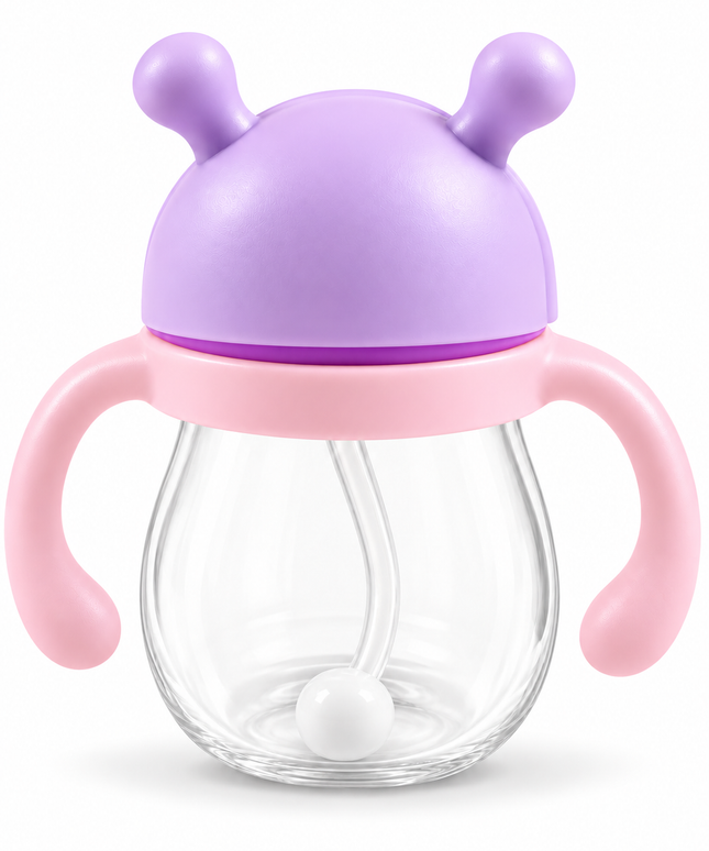 Snail Training Cup with Handles 220ml – كوب تدريب للأطفال بشفاطة ومقابض 220 مل بتصميم الحلزون