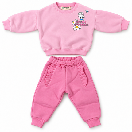 Fleece-Lined Little Explorer Baby Sweatshirt & Jogger Set | طقم أطفال شتوي مبطن سويت شيرت وبنطلون Little Explorer