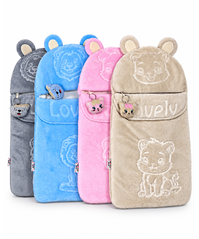 CozyNest Baby Wrap – Embossed Animal with Side Zip