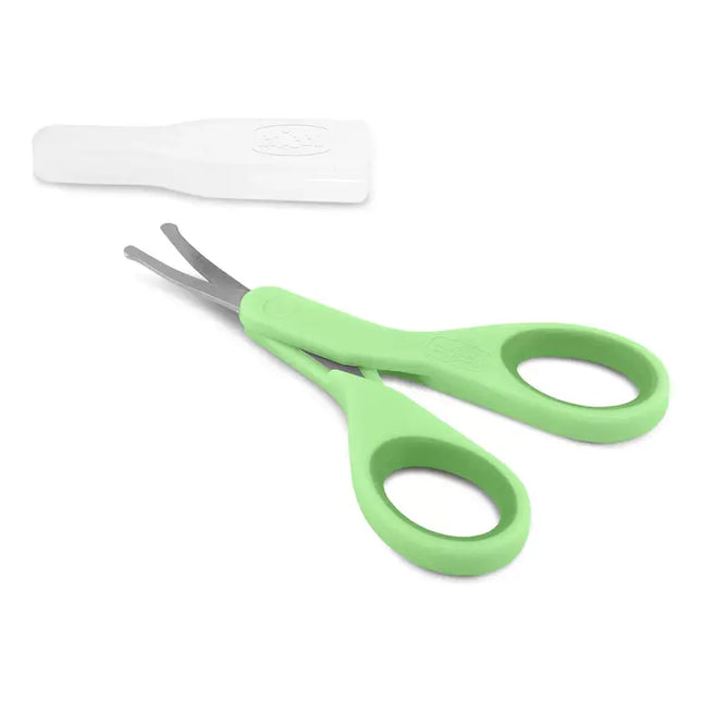 Chicco Baby Moments Short Blade Scissors - Green | مقص شيكو بيبي مومنتس شفرة قصيرة - أخضر