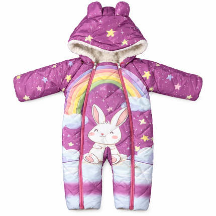 Bebic Baby Winter Romper double face rabbit and rainbow 11969