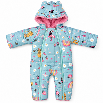 Bebic Baby Winter Romper double face rainbow and flower 12145
