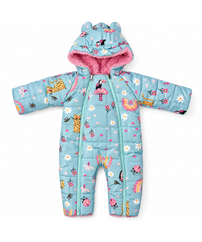 Bebic Baby Winter Romper double face rainbow and flower 12145