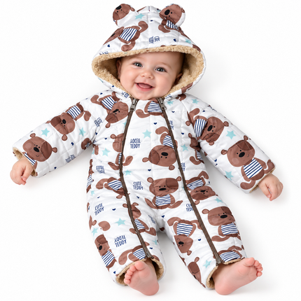 Bebic Baby Winter Romper double white bear 12159