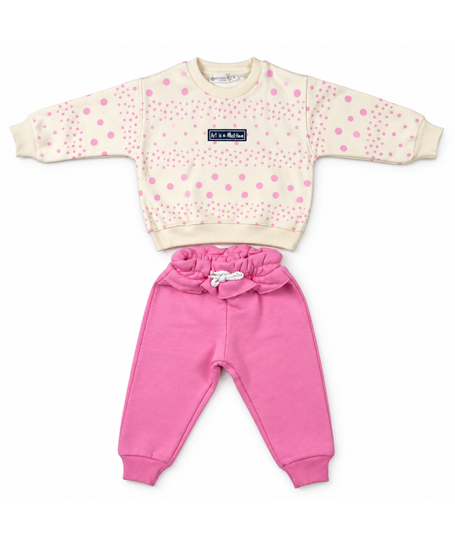 Exina Baby sweatshirt & jogger set art and dots
