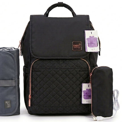 Kidilo All-in-One Diaper Bag with heat USB K10 -حقيبة أطفال