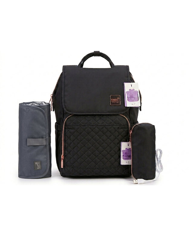 Kidilo All-in-One Diaper Bag with heat USB K10 -حقيبة أطفال