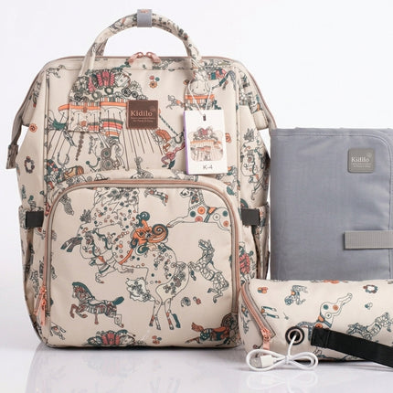 Kidilo All-in-One Diaper Bag with heat USB K6 -حقيبة أطفال