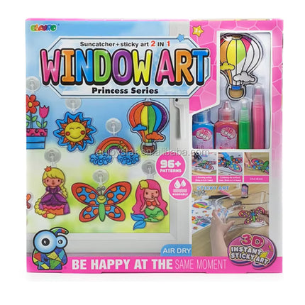 2-in-1 Window Art Princess Series Sticker Painting Set | مجموعة تلوين وملصقات فن النوافذ للأميرات 2 في 1