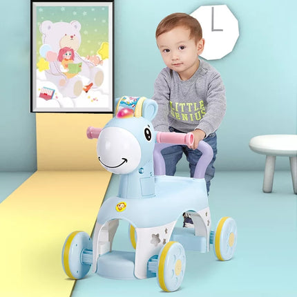 Kids Pony Fun Music Walker Ride-On Toy with Lights & Music | مشاية أطفال بشكل حصان مع موسيقى وإضاءة